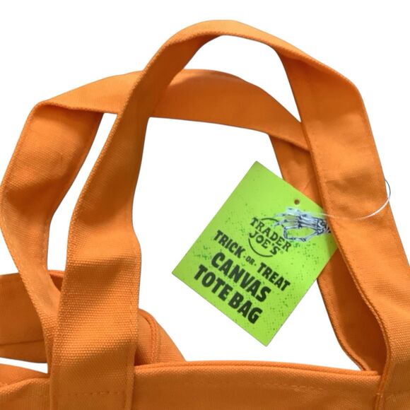 Trader Joe’s Halloween Orange Mini Totes Set Of Two New - Picture 3 of 5